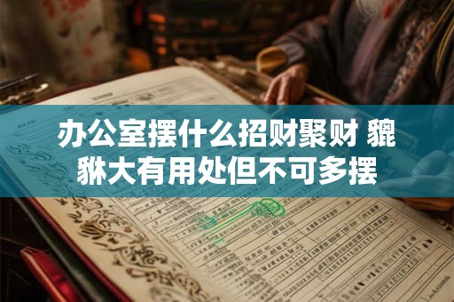 办公室摆什么招财聚财 貔貅大有用处但不可多摆