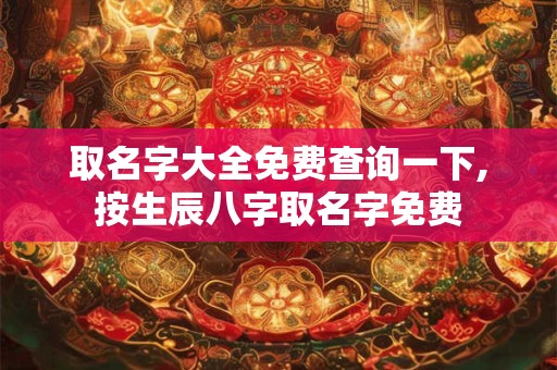 取名字大全免费查询一下,按生辰八字取名字免费