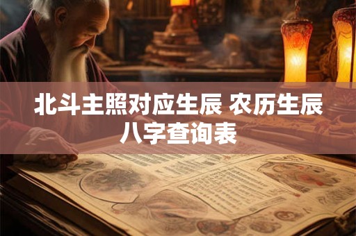 北斗主照对应生辰 农历生辰八字查询表