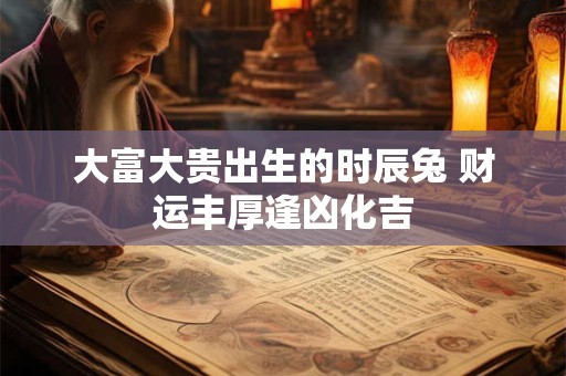 大富大贵出生的时辰兔 财运丰厚逢凶化吉