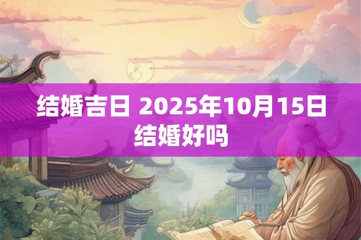 结婚吉日 2025年10月15日结婚好吗