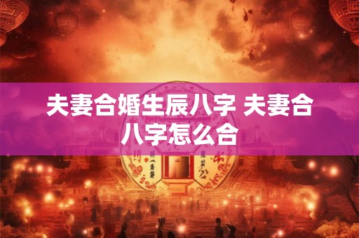 夫妻合婚生辰八字 夫妻合八字怎么合