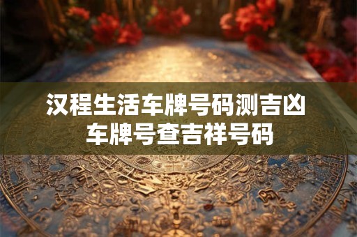 汉程生活车牌号码测吉凶 车牌号查吉祥号码