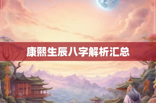 康熙生辰八字解析汇总