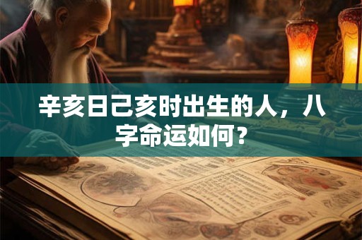 辛亥日己亥时出生的人，八字命运如何？