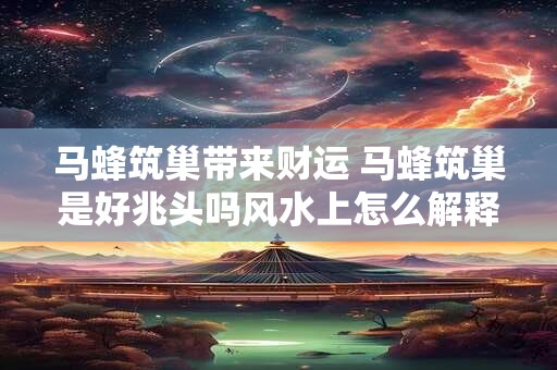马蜂筑巢带来财运 马蜂筑巢是好兆头吗风水上怎么解释