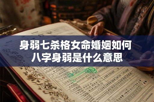 身弱七杀格女命婚姻如何 八字身弱是什么意思