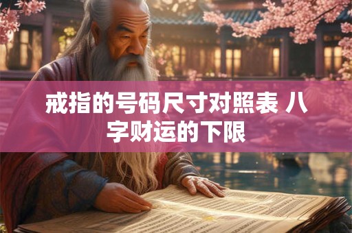 戒指的号码尺寸对照表 八字财运的下限