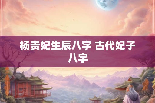 杨贵妃生辰八字 古代妃子八字