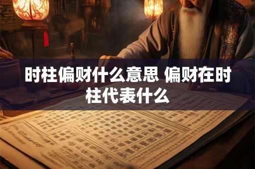 时柱偏财什么意思 偏财在时柱代表什么