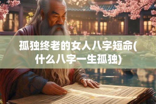 详细阅读:孤独终老的女人八字短命(什么八字一生孤独) 孤独终老的女人八字短命(什么八字一生孤独)