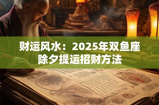 财运风水：2025年双鱼座除夕提运招财方法