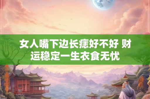 女人嘴下边长痣好不好 财运稳定一生衣食无忧