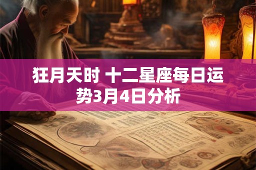 狂月天时 十二星座每日运势3月4日分析
