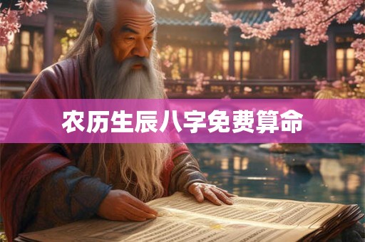 农历生辰八字免费算命 农历生辰八字免费算命