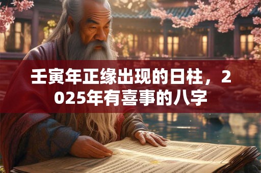 壬寅年正缘出现的日柱，2025年有喜事的八字