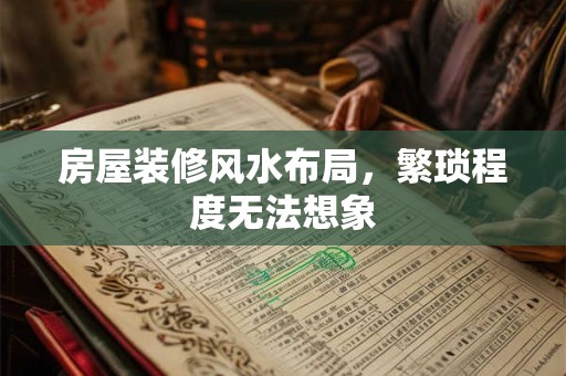 房屋装修风水布局，繁琐程度无法想象