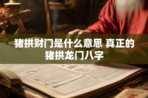 猪拱财门是什么意思 真正的猪拱龙门八字