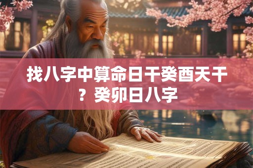 找八字中算命日干癸酉天干？癸卯日八字