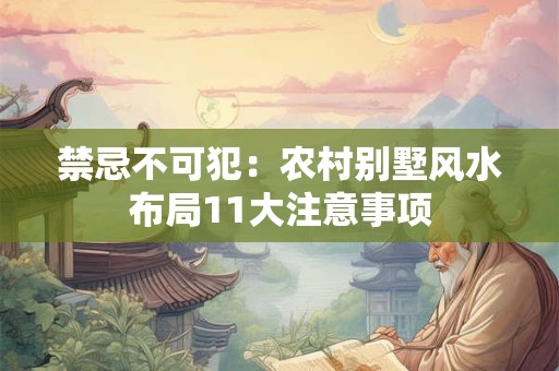 详细阅读:禁忌不可犯:农村别墅风水布局11大注意事项 禁忌不可犯:农村别墅风水布局11大注意事项