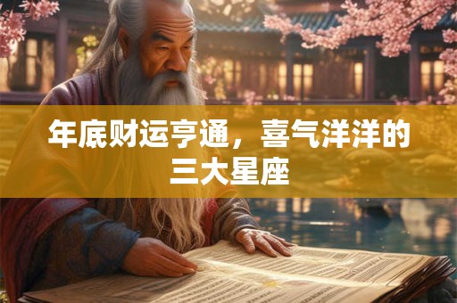 年底财运亨通，喜气洋洋的三大星座