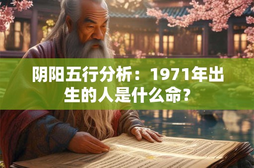 阴阳五行分析：1971年出生的人是什么命？