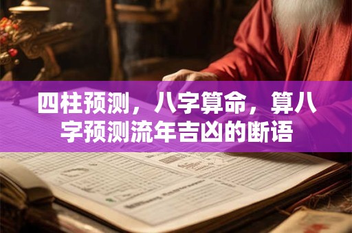 四柱预测，八字算命，算八字预测流年吉凶的断语