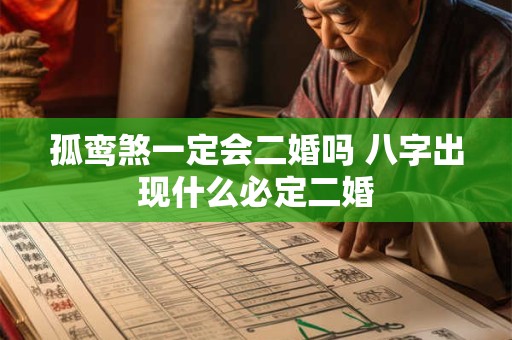 孤鸾煞一定会二婚吗 八字出现什么必定二婚