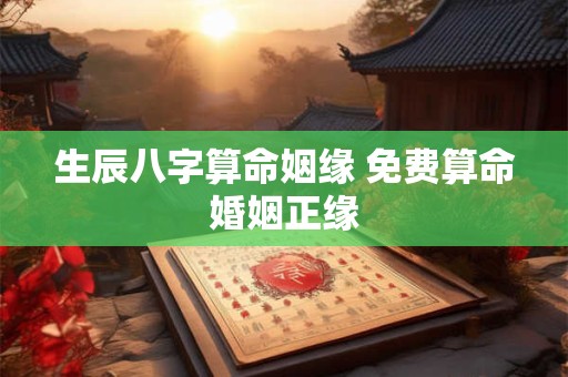 生辰八字算命姻缘 免费算命婚姻正缘