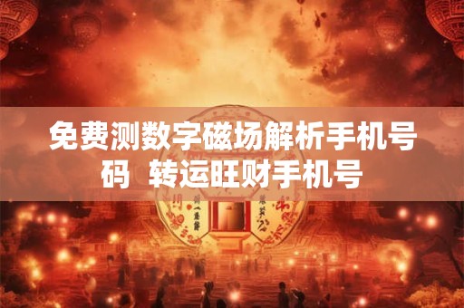 免费测数字磁场解析手机号码  转运旺财手机号