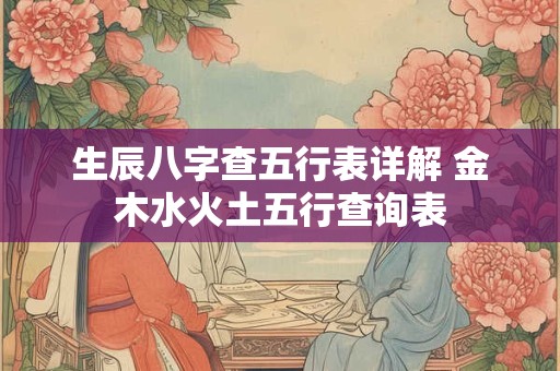 生辰八字查五行表详解 金木水火土五行查询表