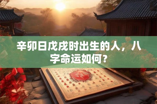 辛卯日戊戌时出生的人，八字命运如何？
