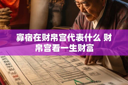 寡宿在财帛宫代表什么 财帛宫看一生财富 寡宿在财帛宫代表什么 财帛宫看一生财富