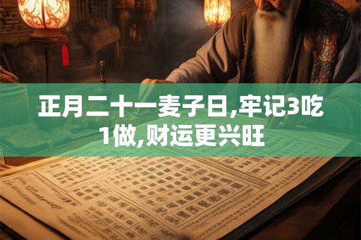 正月二十一麦子日,牢记3吃1做,财运更兴旺