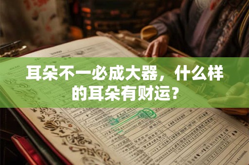 耳朵不一必成大器，什么样的耳朵有财运？