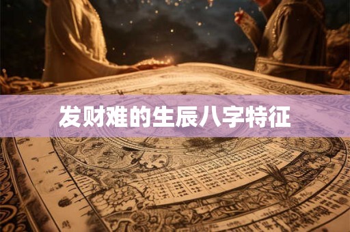 发财难的生辰八字特征