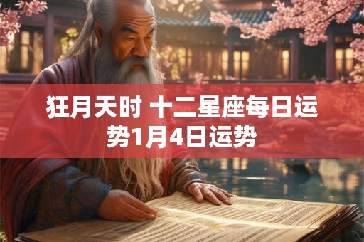 狂月天时 十二星座每日运势1月4日运势