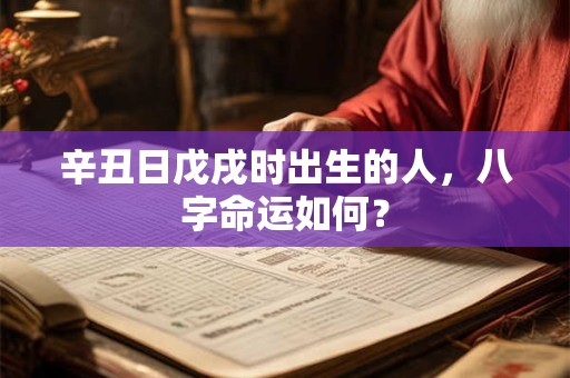 辛丑日戊戌时出生的人，八字命运如何？