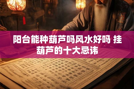 阳台能种葫芦吗风水好吗 挂葫芦的十大忌讳