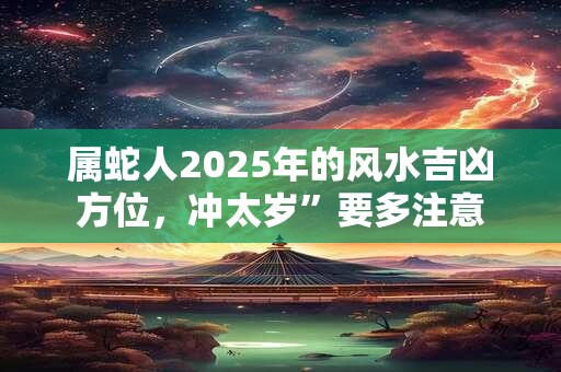 属蛇人2025年的风水吉凶方位，冲太岁”要多注意