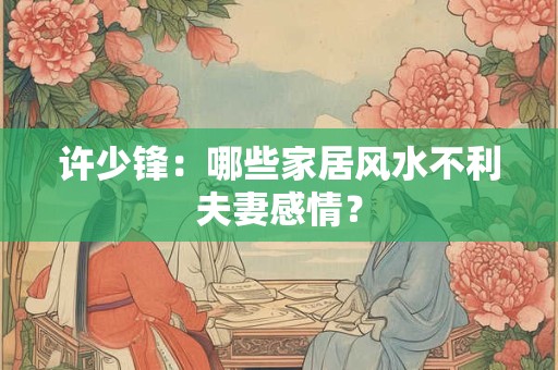 许少锋：哪些家居风水不利夫妻感情？