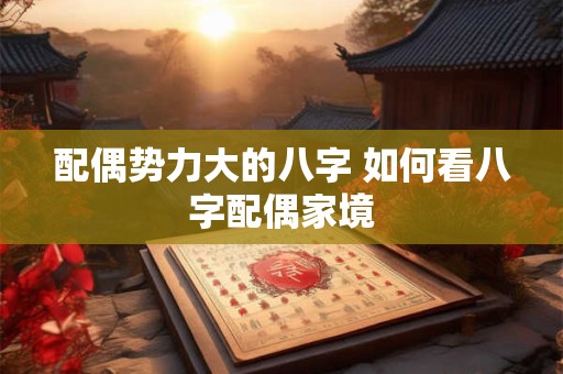 配偶势力大的八字 如何看八字配偶家境