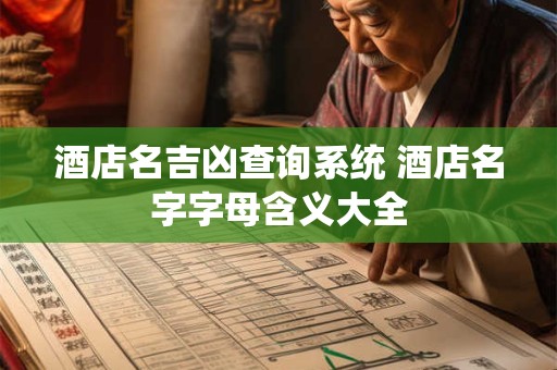 酒店名吉凶查询系统 酒店名字字母含义大全