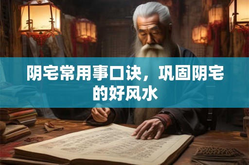 阴宅常用事口诀，巩固阴宅的好风水