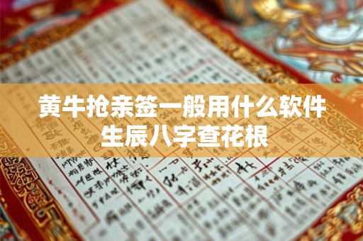 黄牛抢亲签一般用什么软件 生辰八字查花根