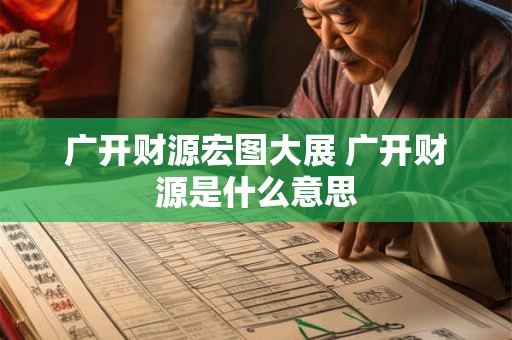 广开财源宏图大展 广开财源是什么意思