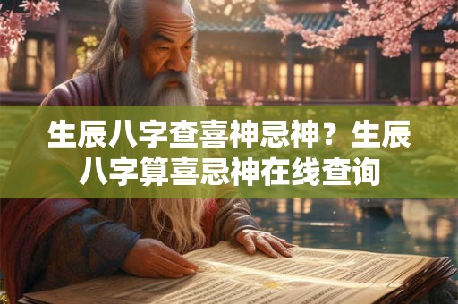 生辰八字查喜神忌神？生辰八字算喜忌神在线查询