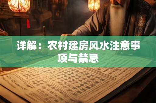 详解：农村建房风水注意事项与禁忌