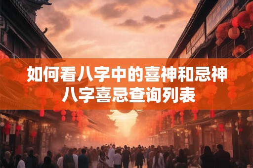 如何看八字中的喜神和忌神 八字喜忌查询列表