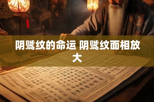 阴骘纹的命运 阴骘纹面相放大